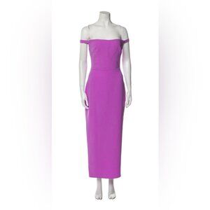 Alex Perry Tierny Stretch Crepe Strapless Off Shoulder Midi Dress Orchid
